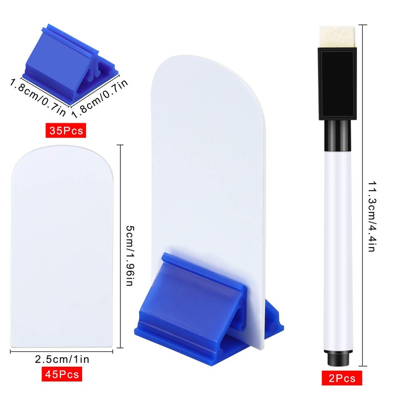 Meetory 45 Pieces Blank Game Board Markers and 35 Pieces Game Card Stands with 2 Pcs Black Marker Pens, Plastic Token Cards with 7 Multi-Color Card Stands for DIY Board Game Party Favor - Image 2